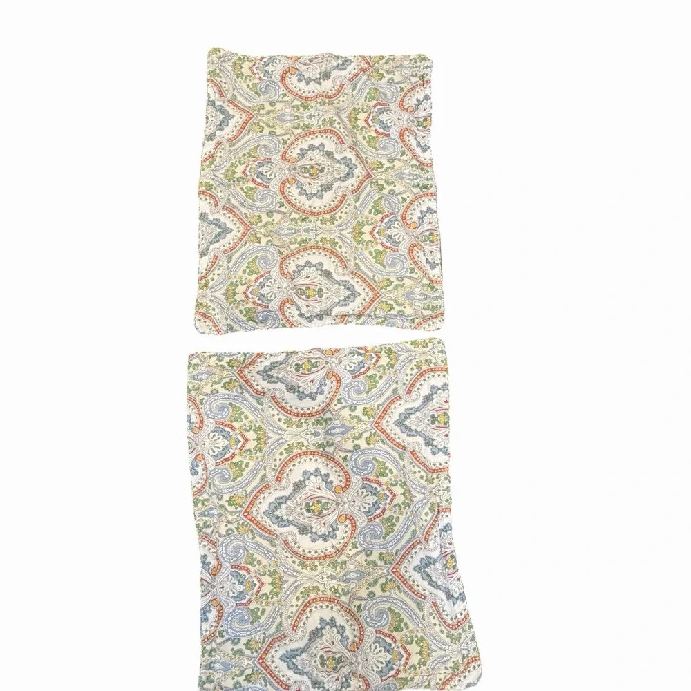 Ralph Lauren Standard Full Queen Set Duvet Cover Shams Paisley Floral Cotton